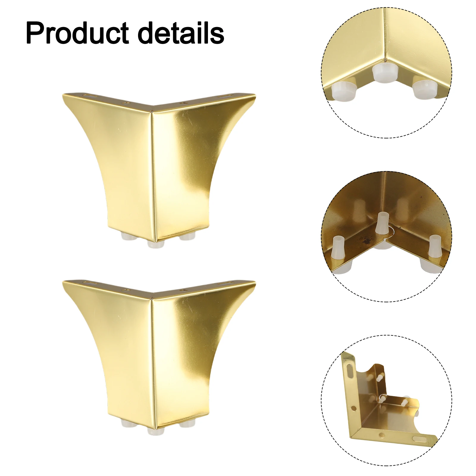 4pcs Heavy Duty Metal Sofa Legs for Furniture Support Stable L Shaped Design with Non Slip Rubber Pads for DIY Projects