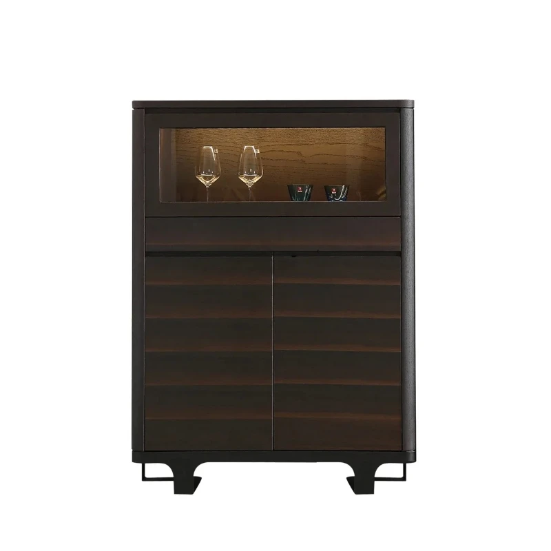 

Итальянский минималистичный боковой шкаф для гостиной, современная промышленная столовая, стеклянный настенный винный шкаф из цельного дерева