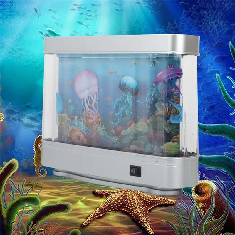 AT14 Simulated Fish Tank Lamp Aquarium Tank Decorative Night Light Virtual Ocean Dynamic LED Table Lamp Room Decor