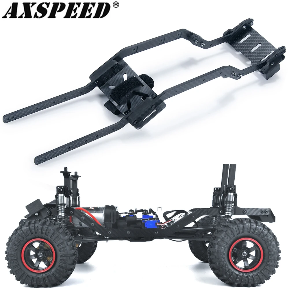 AXSPEED Carbon Fiber Chassis Frame Girder Kit with Battery Tray for 1/10 RC Crawler TRX4 Bronco Defender Accessories