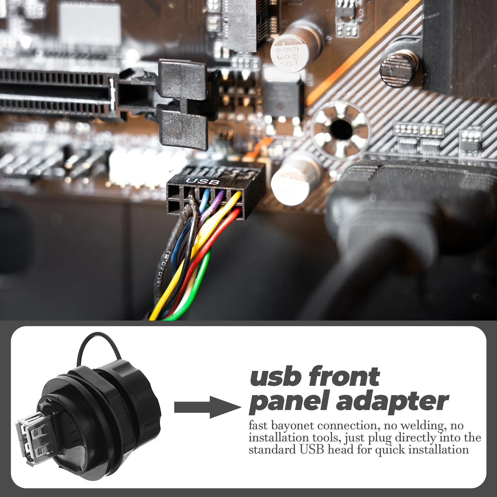 

Waterproof Connector USB Bulkhead Coupler Adapter Female Panel Mount for Data Transfer USB 2 0 Port Extender Plastic Industrial