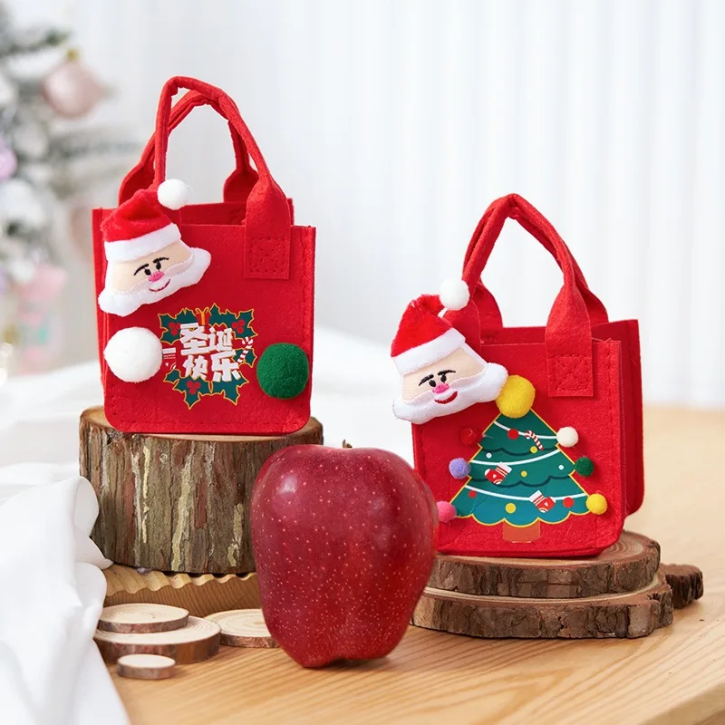 جديد عيد الميلاد للأطفال هدية الإبداعية حقيبة هدايا صغيرة كيس الحلوى عشية عيد الميلاد علبة التعبئة والتغليف يده ورأى حقيبة هدية صندوق للفتيات