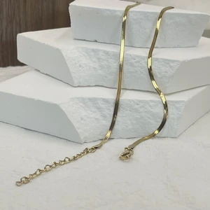 Minimalis Unisex Ular Rantai Kalung Kalung Stainless Steel Herringbone Warna Emas Fashion Perhiasan Hadiah untuk Wanita dan Pria 8 chai penjualan terbaik - №