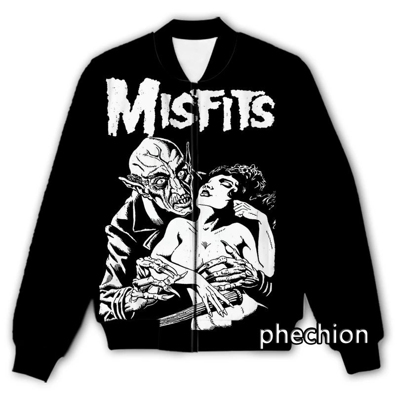 phechion New Fashion Men/Women Misfits 3D Print Casual Jacket Novelty Streetwear Men Loose Sporting Jacket K48