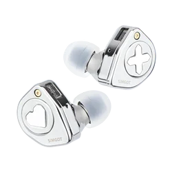 SIMGOT EW300 1DD+1Planar+1PZT Hybrid Driver IEM HIFI Earphones with Detachable Nozzles Silver-Plated OFC IEM Cable for Musician