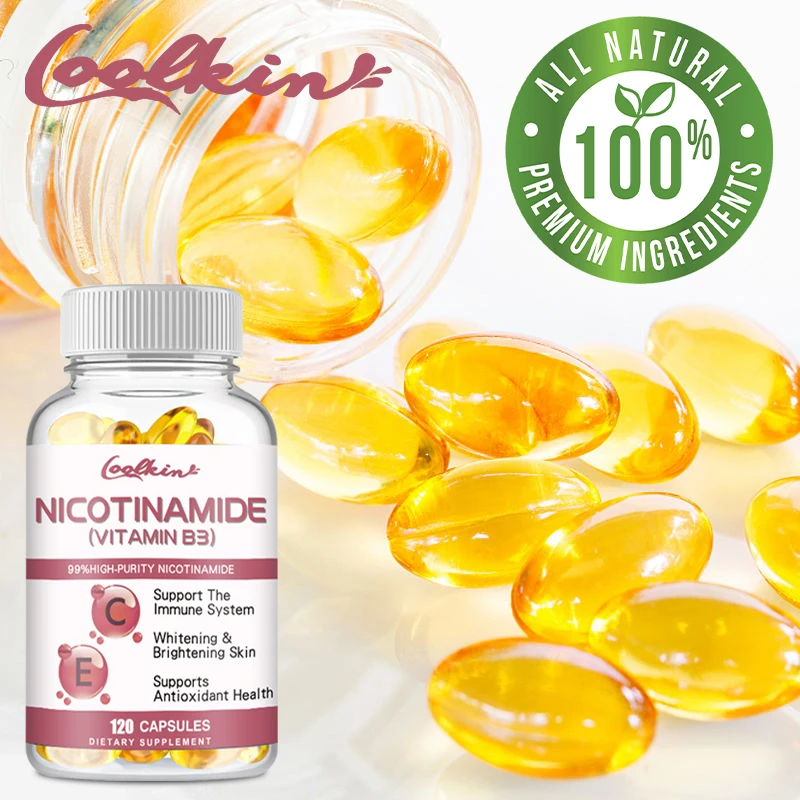 Niacinamide Capsules Contain Vitamin B3 - 99% High Purity Promotes Immune System and Skin Health