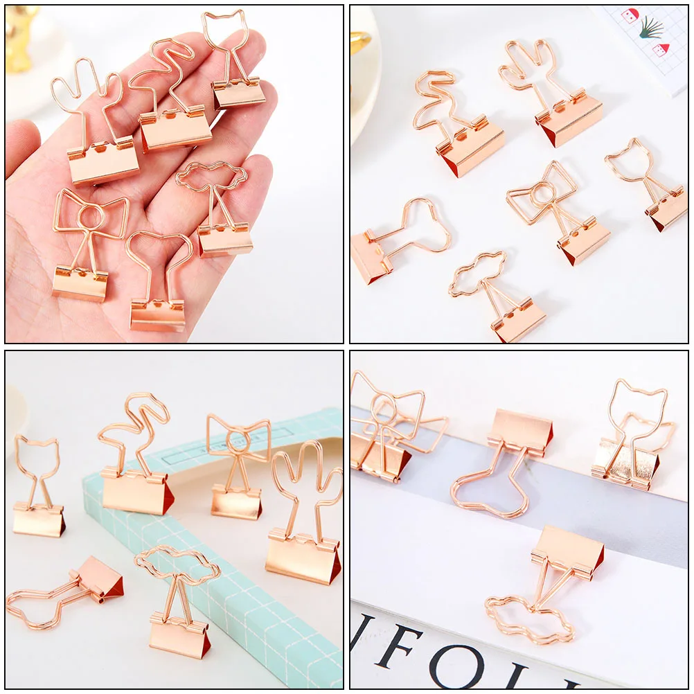 

20pcs Metal Binder Heart Shaped Book Clamps Office Stationery File Organizing Clips School Learning Accessories Gold