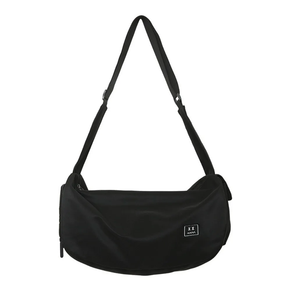 

Large Capacity Nylon Shoulder Bag Harajuku Solid Color Canvas Dumpling Bag Korean Style Commute Sports Crossbody Bag Unisex