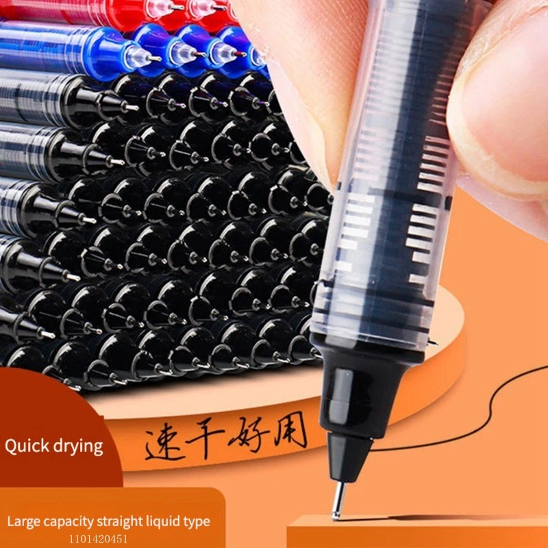 Quick-drying 0.5mm Roller Pen Writing Large Capacity ink Straight Liquid Rollerball Gel Pen for School Office Stationery