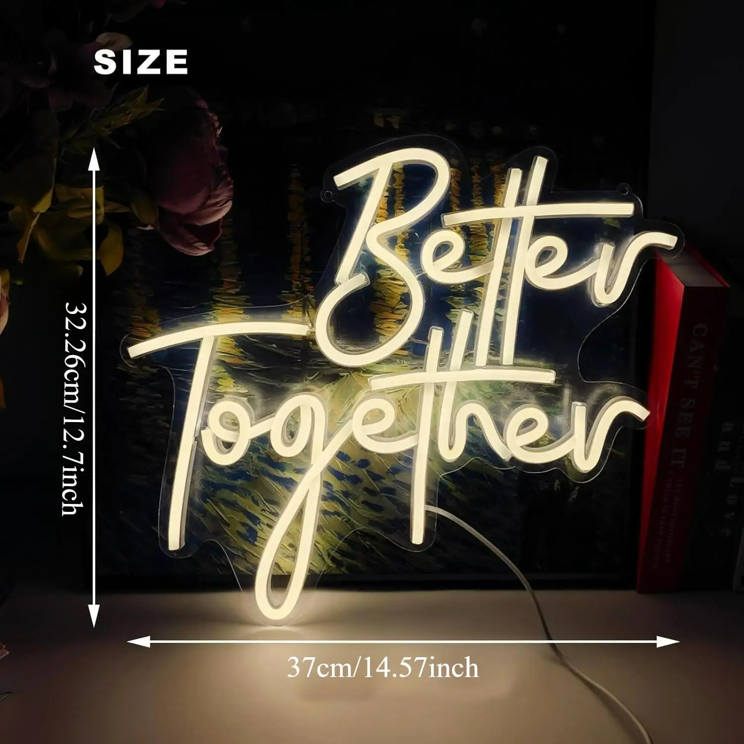 Better Together Neon Sign USB Dimmable LED Light for Wedding Bedroom Living Room Party Themed Wall Art Decor Birthday  Gifts view 5