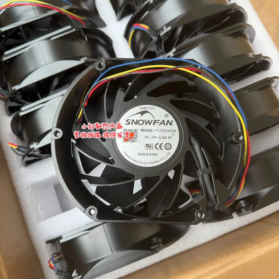 

SNOWFAN YY17251H24B DC 24V 6.8A 172x151x51mm 4-Wire Server Cooling Fan