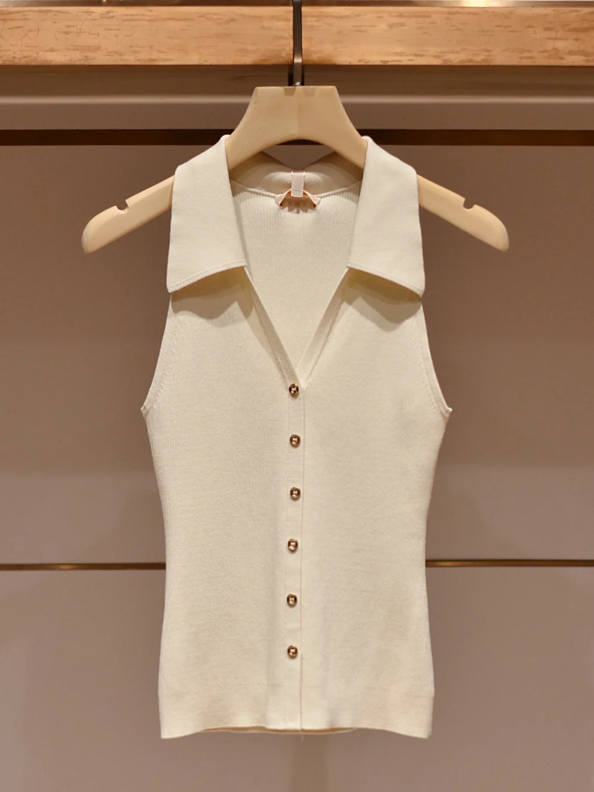 

Женский вязаный жилет с воротником-стойкой в американском стиле, облегающий летний топ Fashion Small Bal Top JOOva Commute Sle