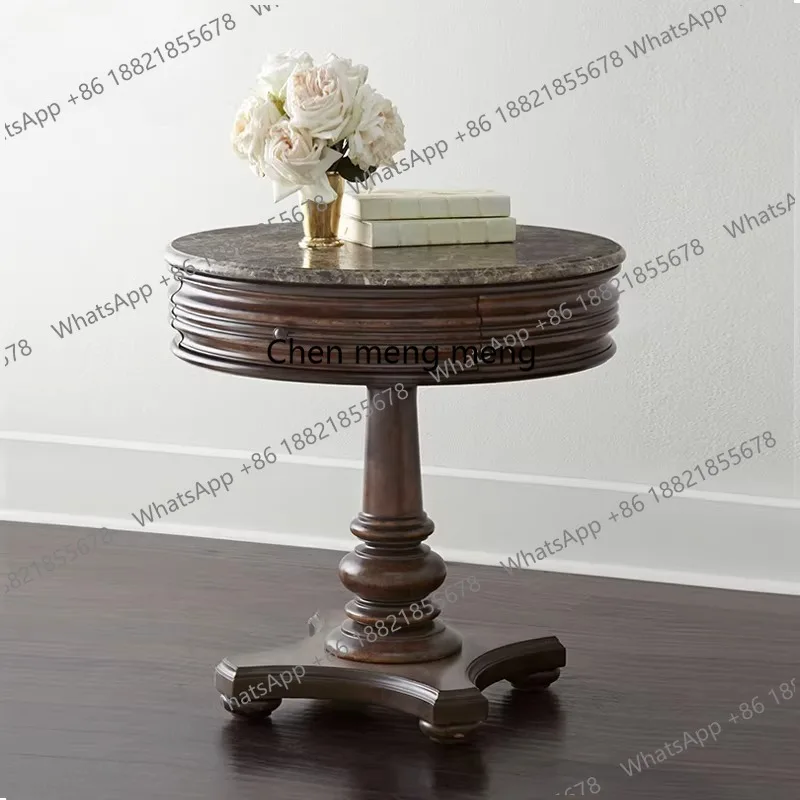 

Ретро-настольная лампа в форме круглой подставки для телефона, темно-кофейного цвета, с элементами из темно-серой сетчатой мраморной текстуры, высококачественная, на заказ, для углового размещения.