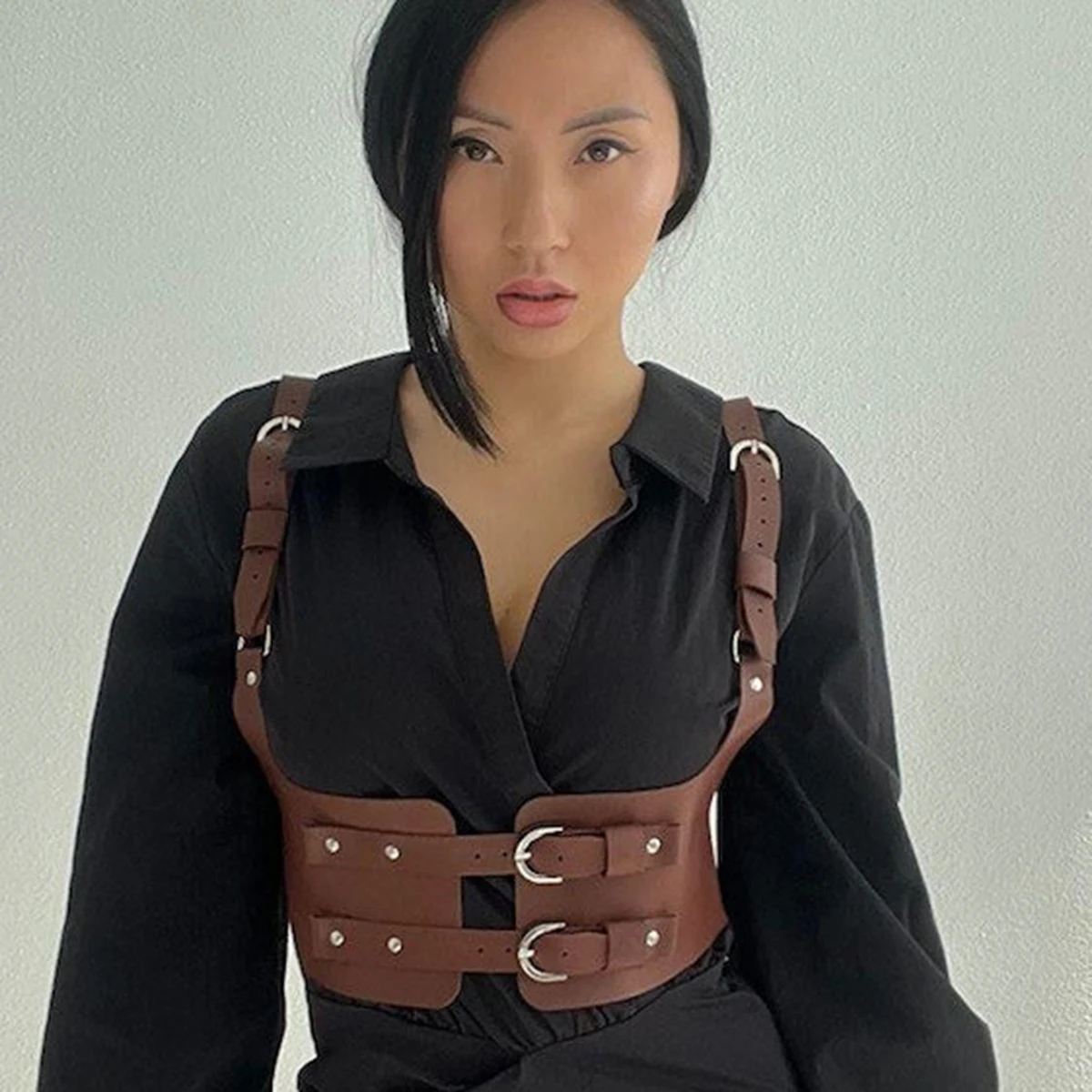 Women Trend Punk Waist Belt Decoration Female Street Style Wide Waistband corset Harness Leather Belt Gothic Clothing Accessorie
