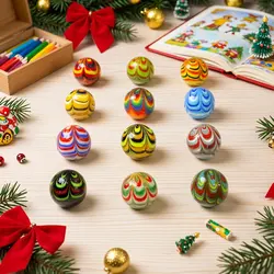 New 18mm Round Feather Design Handmade Glass Marbles Balls Kids Run Game Marble Solitaire Toy Vase Filled Fish Tank Home Decor