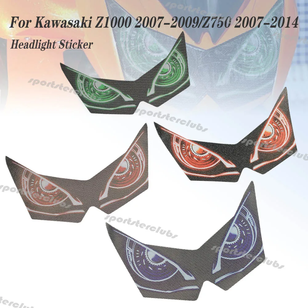 Front Headlight Sticker Decal Headlamp Lens Protection Decoration For Kawasaki Z1000 Z 1000 2007-2009/Z750 Z 750 2007-2014 Z750R