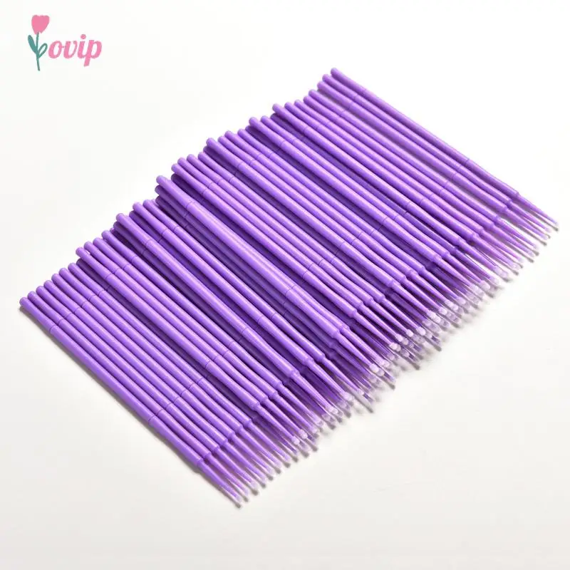 100 Pcs/Pack Lint Disposable Makeup Brushes Eyelash Extension Individual Lash Removing Tools Swab Micro Brush Beauty Tools