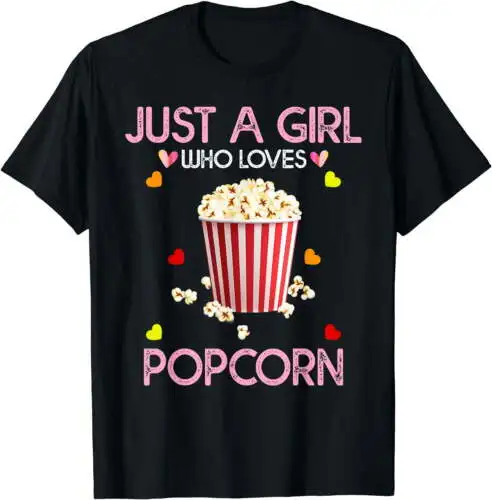 Popcorn Shirt For Women Just A Girl Who Loves Popcorn T-Shirt