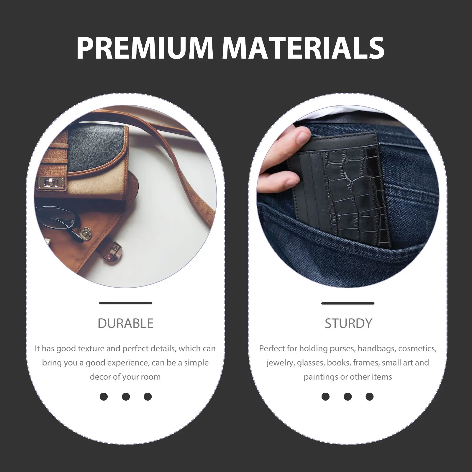 

2Pcs Premium Acrylic Purse Display Rack Sturdy Smooth Edge Wallet Stand for Jewelry Glasses Books Frames Tabletop Display Shelf
