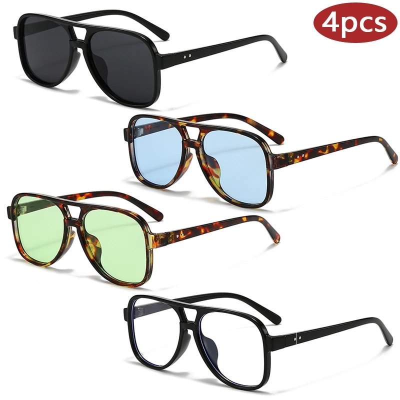 Camping 1/4 stücke Doppel Brücke Vintage Platz Anti licht Gläser Retro Klassische Quadratische UV Schutz Fahren Brillen Frauen brillen