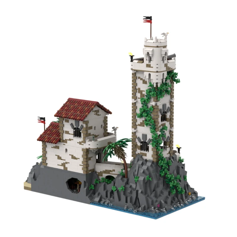 New5101PCS ยุคกลาง PirateSeries MOC พอร์ต Sauvage: Old Guard House และ Tower DIY ความคิดสร้างสรรค์ childrenToy ของขวัญบล็อกอาคาร