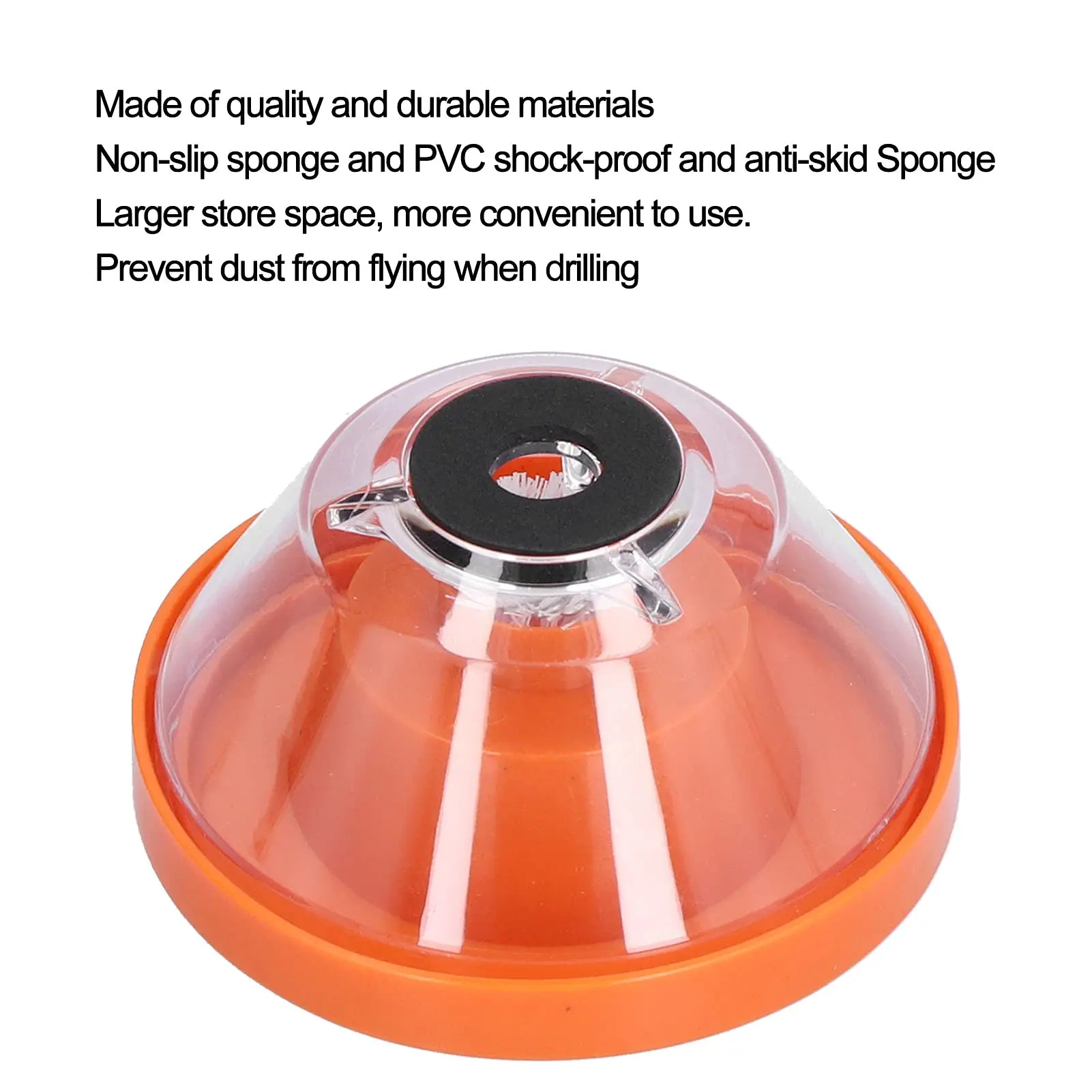Rafford 1 Buah Penangkap Debu Bor Tahan Guncangan (Oranye) - Ruang Penyimpanan Besar, Pelindung Debu untuk Pengeboran Beton/Logam
