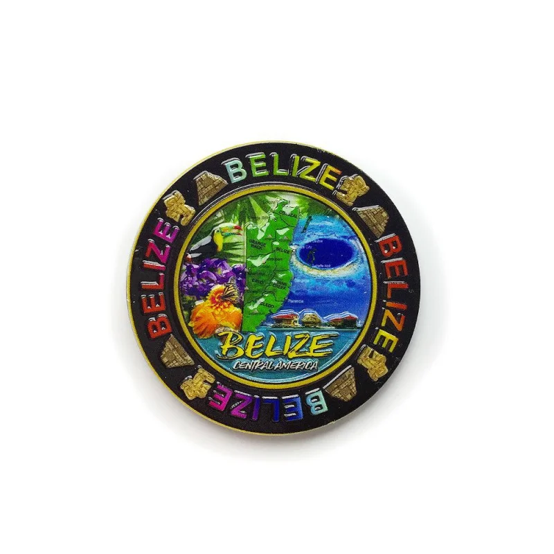 Belize Regional Characteristic round Disc Travel Souvenir Magnet Creative Gift for Refrigerator