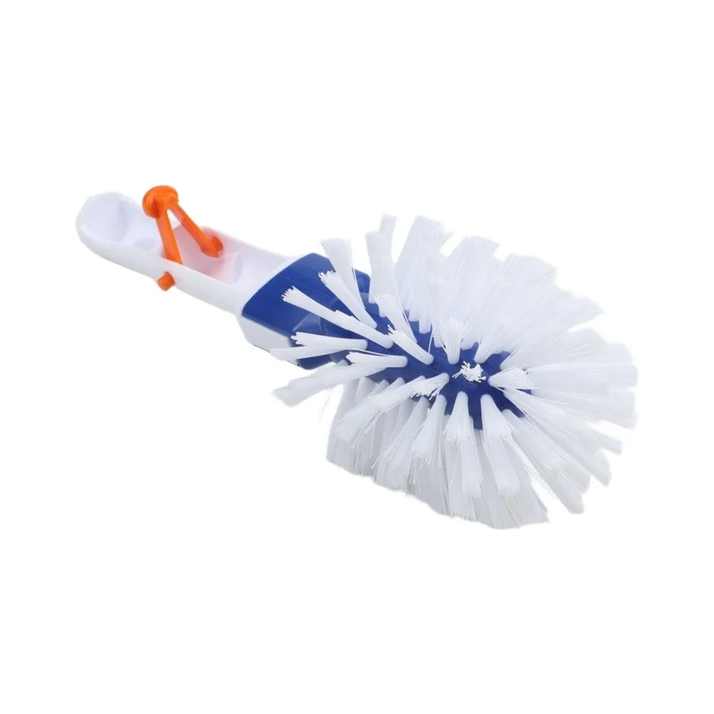 Swimming Pool Round Corner Brush for Step and Wall Cleaning Stiff Bristles Hard Plastic Handle Stapled for Durability