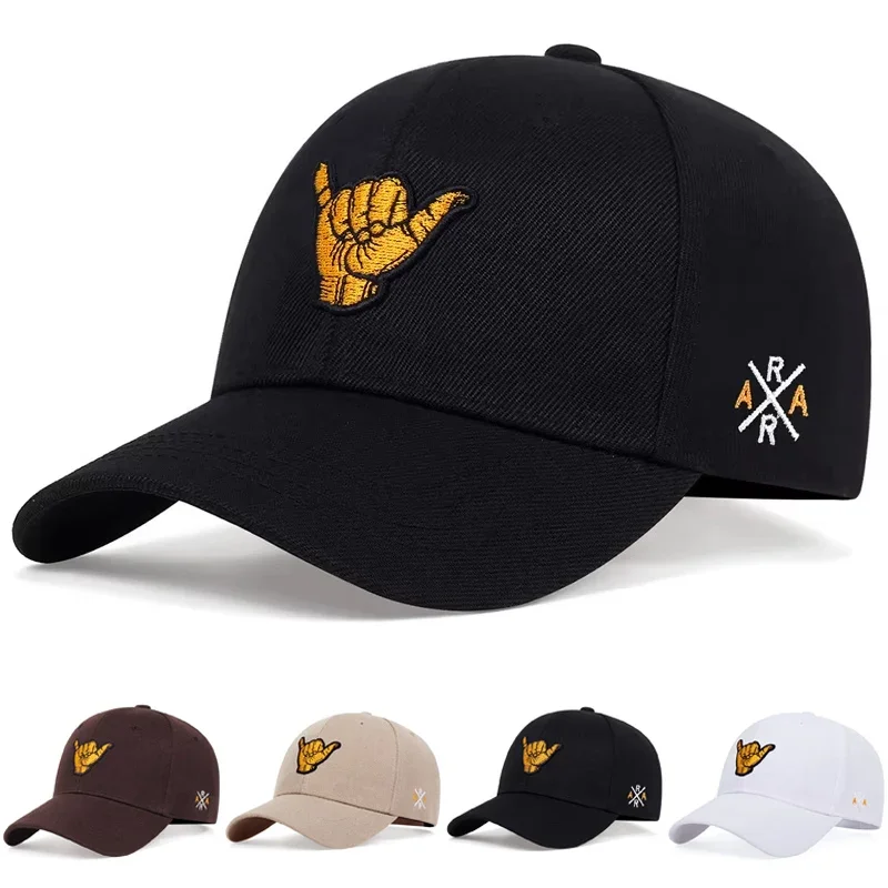 Unisex Finger Embroidery Baseball Caps Adjustable Casual Hats Spring and Autumn Outdoor Sunscreen Hat