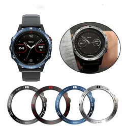 For Garmin Fenix 6X 6 6X Pro 7 7X 5 Plus Sapphire Bezel Ring Stainless Steel Engraved Time Unit Adhesive Scratch Resistant Case