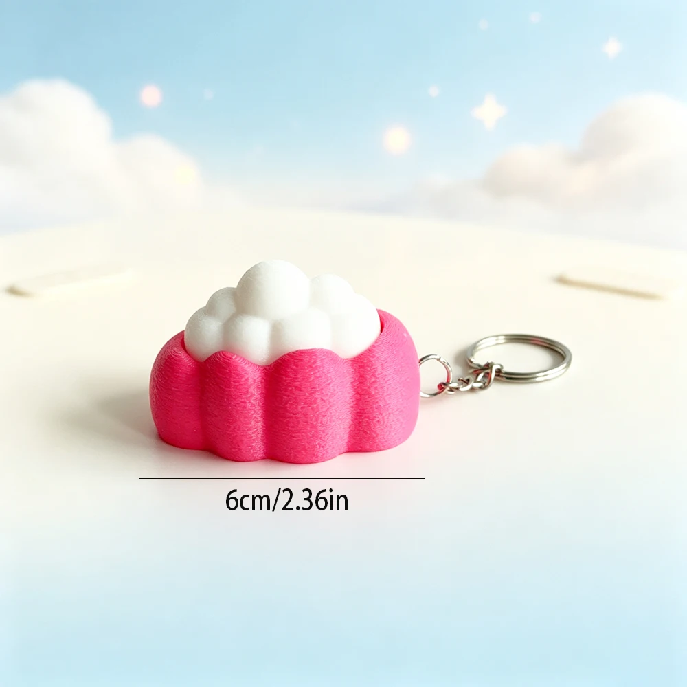 Clickable Cloud 3d Printing Decompression Button Backpack Pendant Car Parts Multifunctional Unique Keychain