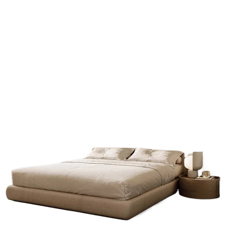 

Modern, simple, medieval, large bed, cotton and linen, fabric, flocking