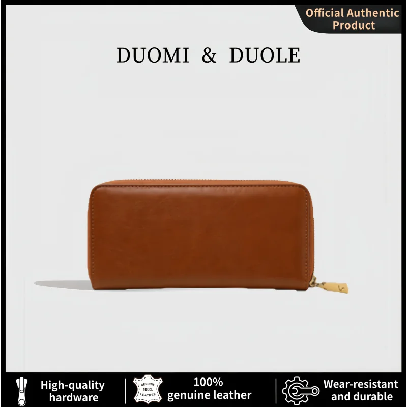 

Genuine Leather Women's Luxury Long Zip Around Wallet Large Capacity Fashion Ladies Handbag Purse for Daily Use