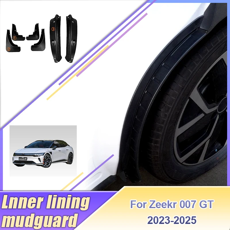 

Car Mudguards 6PCS For Zeekr 007 GT 2023 2024 2025 Anti-splash Mud Guards Rear Wheel Liner Fender Flares Auto Tools Accessories