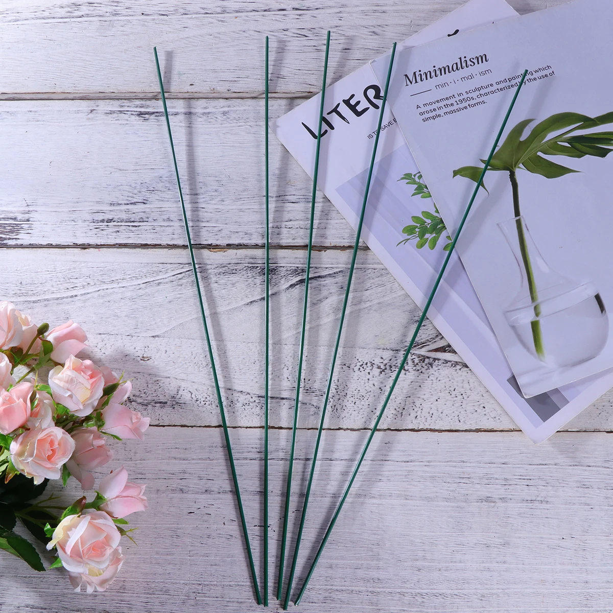 

51 Pcs Flower Stem High Quality Flexible for Soap Roses Short Stem Flowers Arrangement Carnations DIY Arrangement