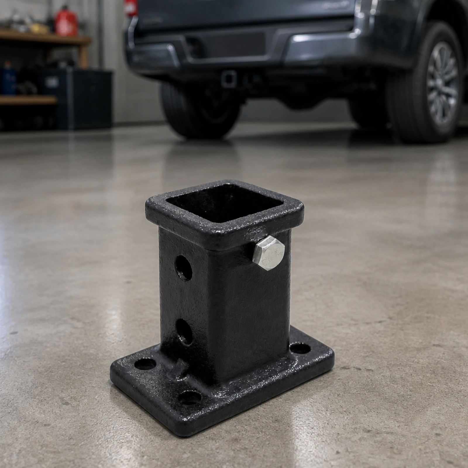 Picture 6: Trailer Hitch Receiver Sleeve Heavy-Duty Receiver Sleeve with Hex Bolt Hitch Adapter High-Strength Hardware Compatible