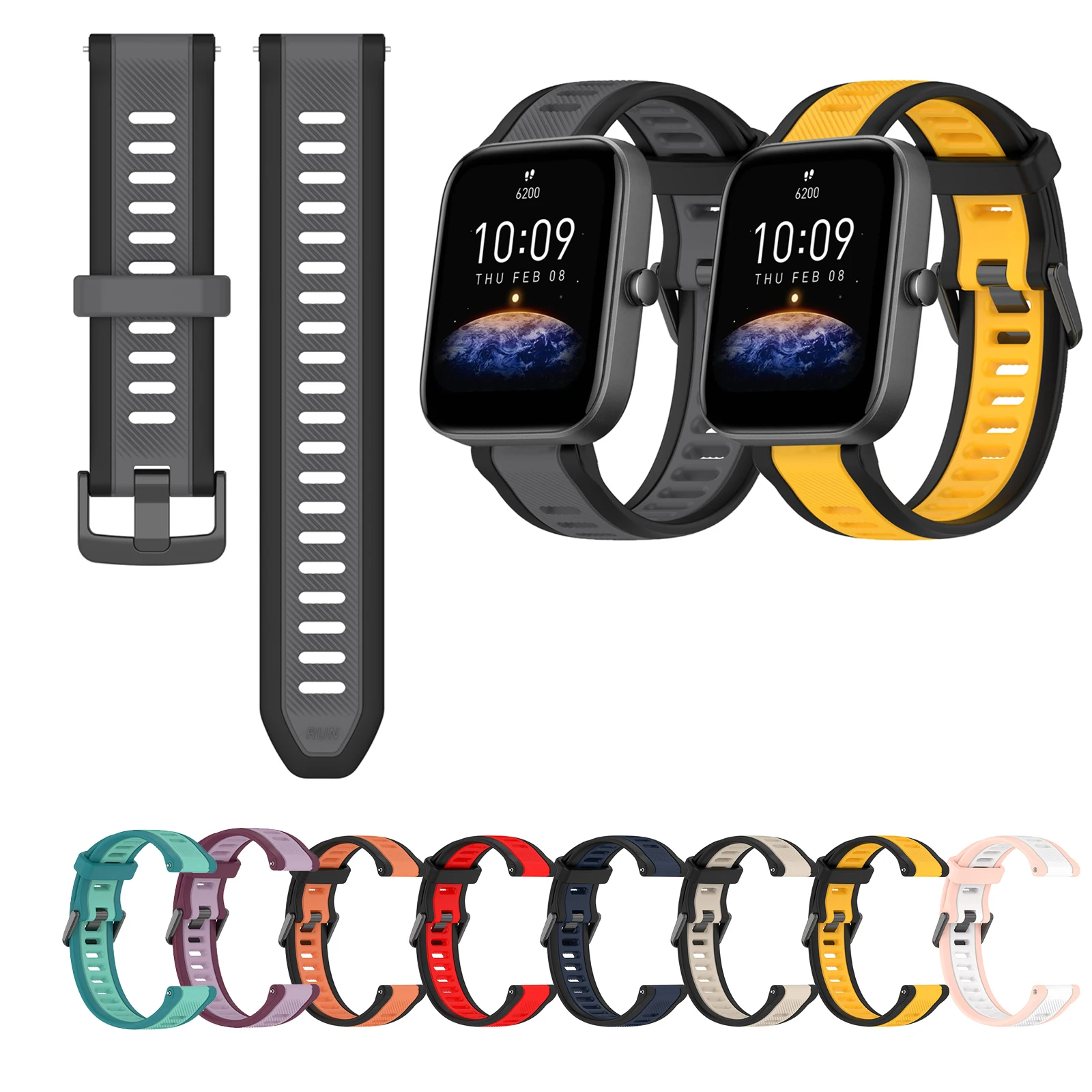 

Silicone Strap For Huami Amazfit Bip5 Bip3 Bip 3 5 Lite S U Pro Smart Watch Patchwork Wrist Band