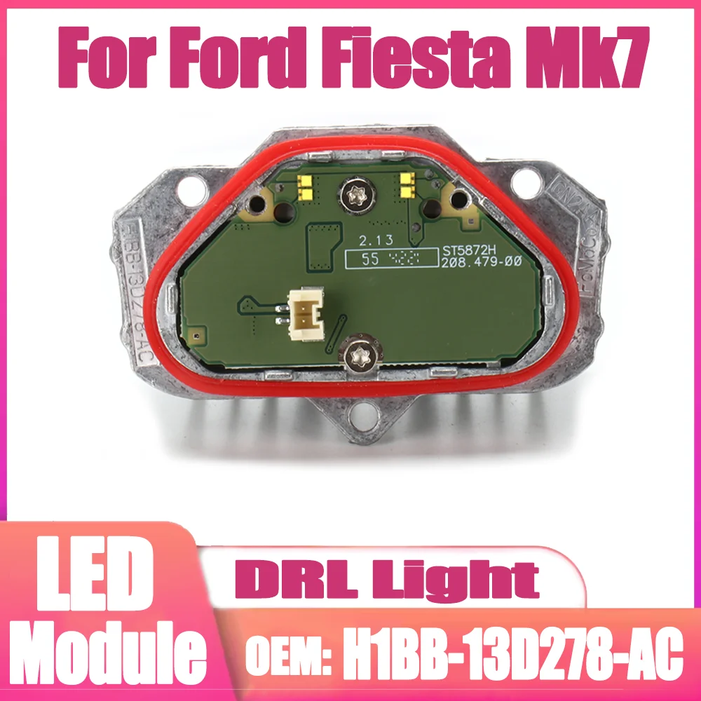 H1BB13D278AC Frontscheinwerfer-LED-Modul für Ford Fiesta Mk7 LED-Scheinwerfer Tagfahrlichtmodul Weißes Angel-Eye-Scheinwerfermodul