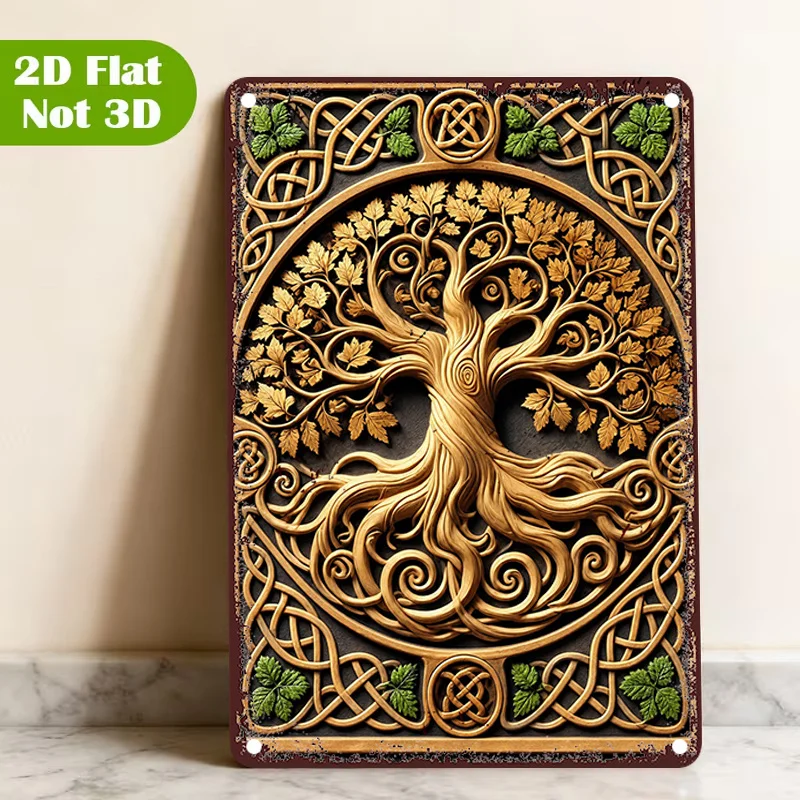 CIFBUY Vintage Celtic Knot Metal Aluminum Plaque, 2D Flat Waterproof Wall Sign for Indoor Outdoor Home Wall Decoration