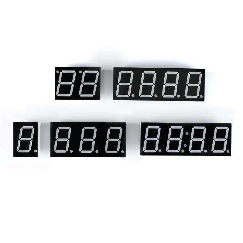 Pantalla LED de 0,8 pulgadas, 7 segmentos, 0,8 ", 1 Bit/2 Bit/3 Bit/4 Bit, tubo Digital de dígitos de reloj, cátodo/anodo común rojo, 2 uds.