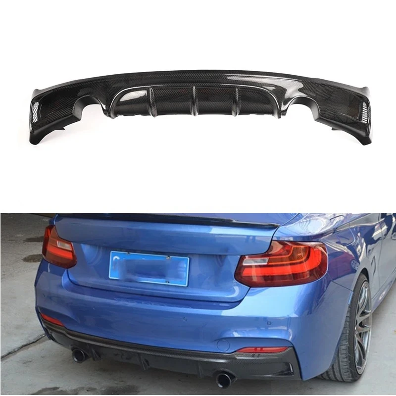 

F22 Rear Diffuser 2 Series Carbon Fiber Bumper Lip Spoiler Protector for M Sport 235i 22i 220i 2013-2018 Exhaust Clips