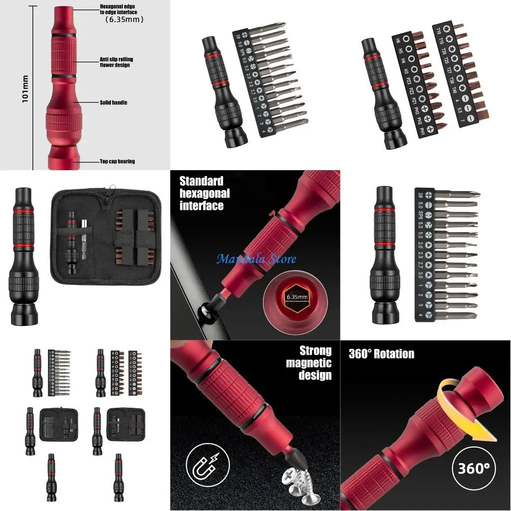 

U2JC Heavy Duty Aluminum Screwdriver Set ForTablet Electronics And Appliance Repairs