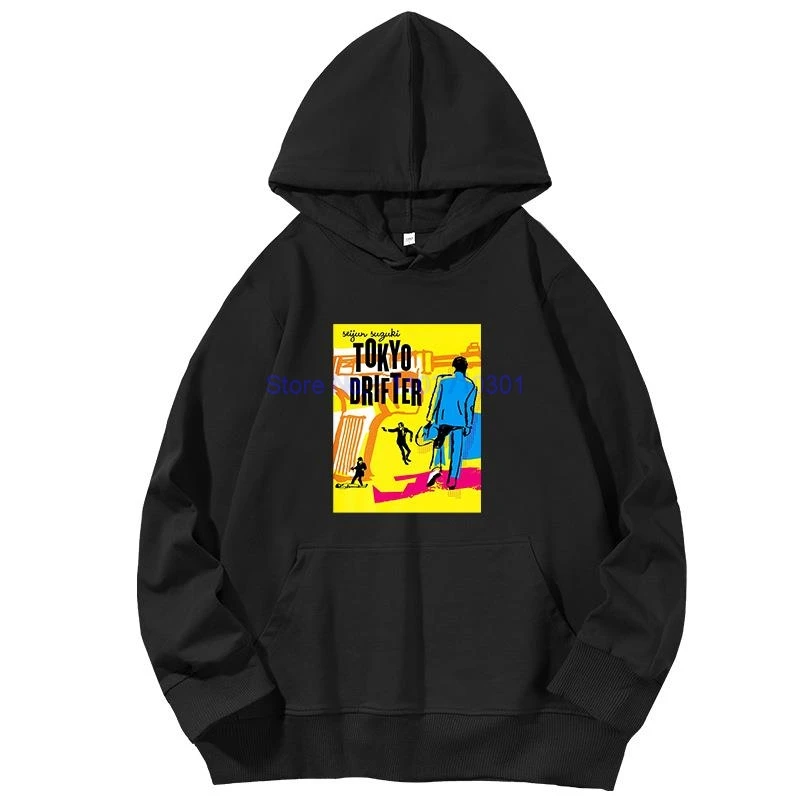 Unisex Tokyo Drifter Seijun Suzuki Japanese Cult Movie Graphic Hoodie Cotton Sweatshirt Essential Streetwear for Men And Women