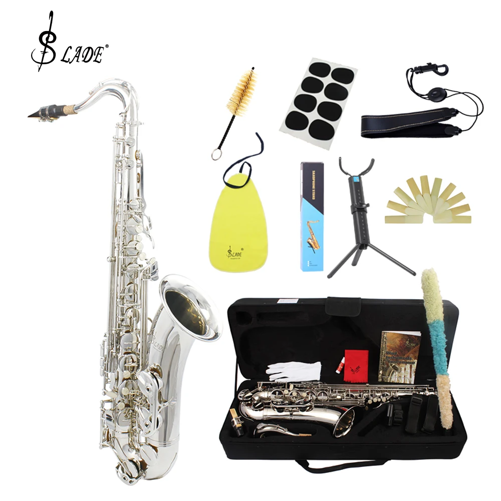 SLADE Professional Tenor Saxophone Bb Brass Sax High Quality Saxophone Music Instrument Tenor Sax with Case Reeds Bracket Parts