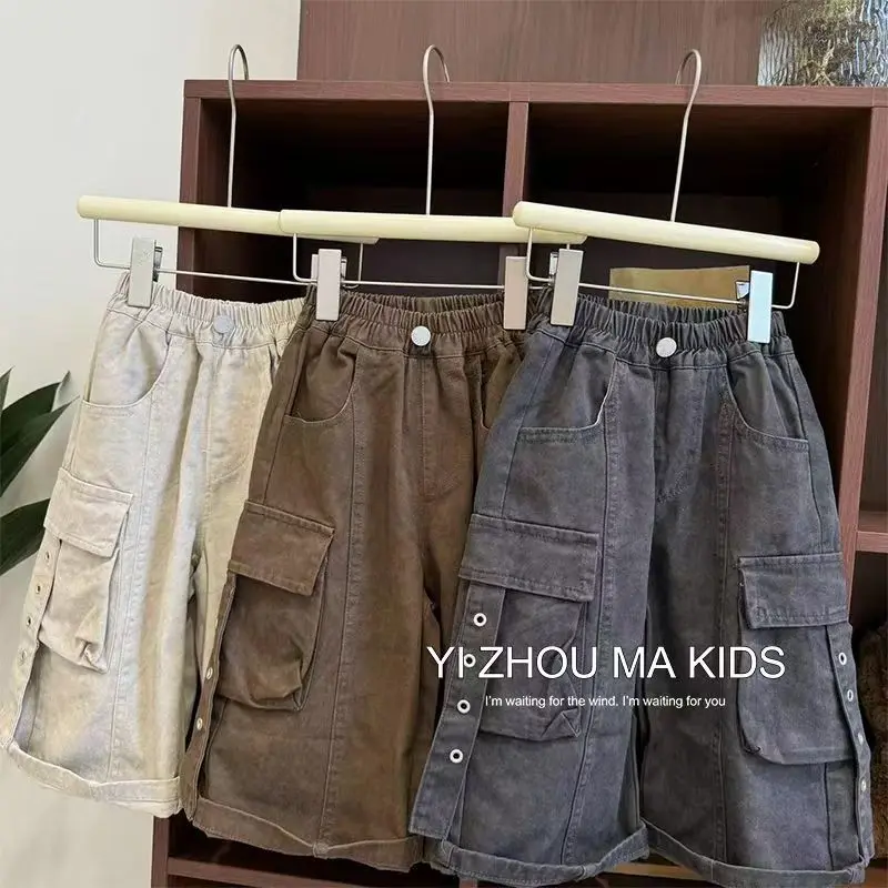 

Children's 2025 Spring And Autumn Collection Boys' Fashionable Handsome Casual Versatile Trendy Workwear And Casual Pants