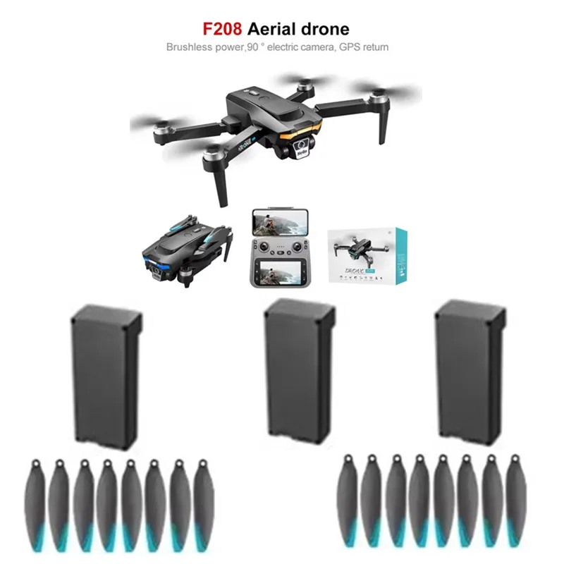 

F208 GPS RC Drone Spare Parts F208 Screen Drone 7.4V 1300Mah Battery/propeller F208 Drone Battery F208 Battery Blades F208 Toy
