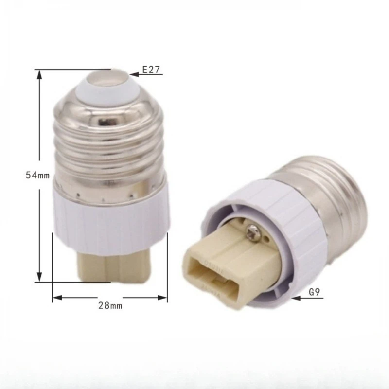 High Quality E27 to G9 Lamp Converter Bulb Adapter ceramic material Lamp Holder Converter White  Conversion Screw Head