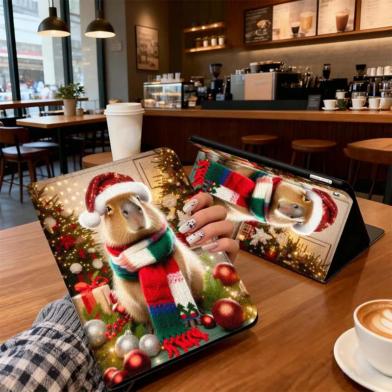 

Christmas Capybara Cartoon For Xiaoxin Lenovo Pad Tab K10 K11 M10 P12 P11 Pro GT Gen2 Plus Legion Y700 Y900 12.1 Tablet Case