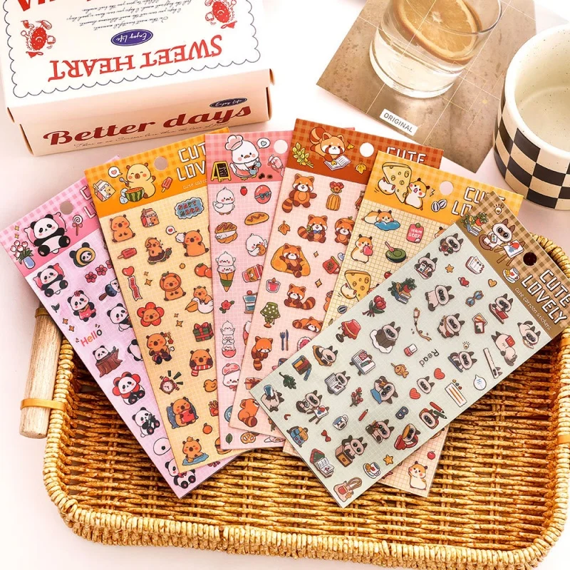 60pcs-lot-kawaii-capybara-hamster-raccoon-animal-stickers-cute-decorative-stationery-diy-sticker-scrapbooking-wholesale