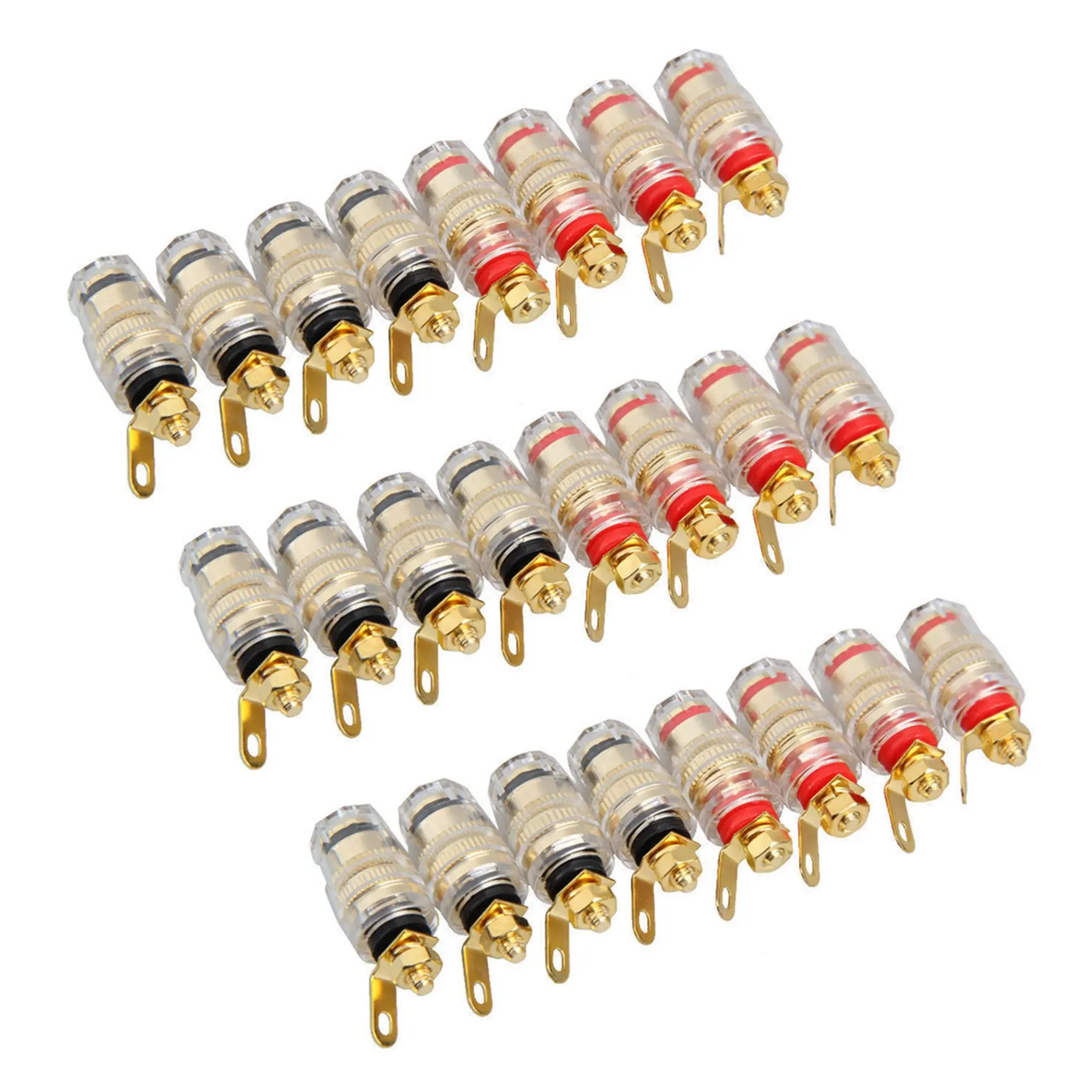 B50B-24Pcs 4Mm Amplifier Speaker Terminal Binding Post Banana Plug Jack